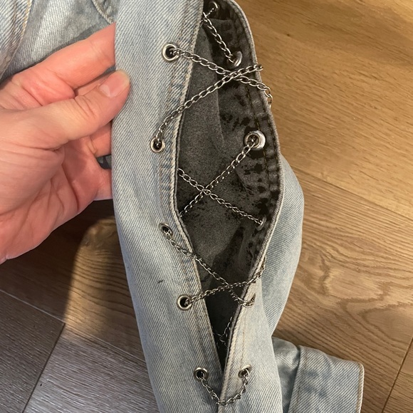 Vintage 90s Santana parasuco jean denim jacket with chain detail - Picture 11 of 12